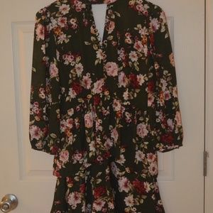 Entro Olive Floral Dress